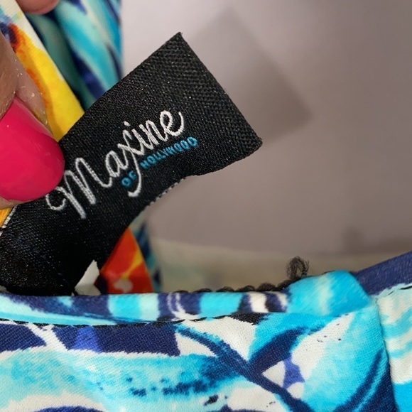 Maxine of Hollywood swimsuit 1x full coverage tropical‎ floral - Picture 5 of 7